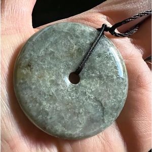 Certified genuine huge donut jade pendant